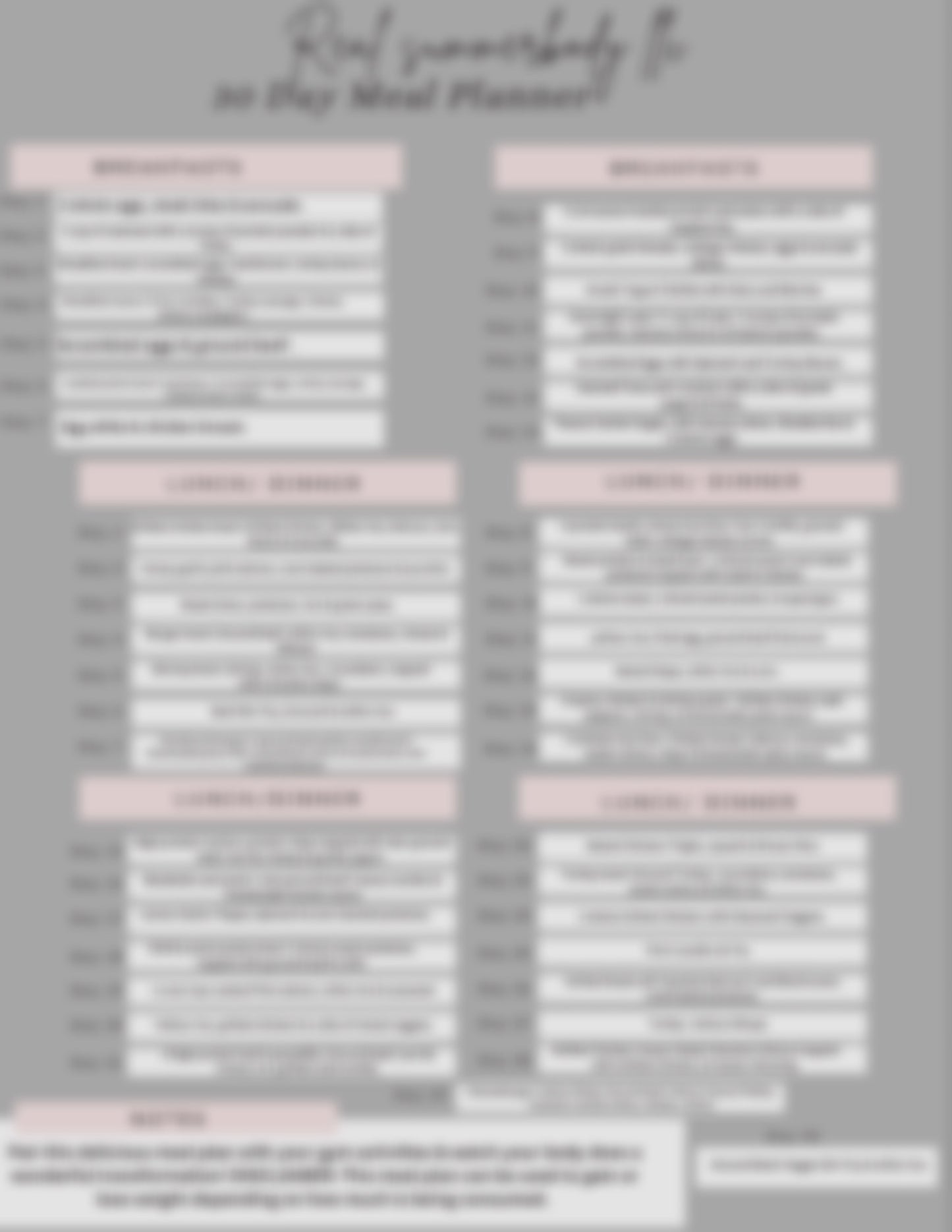 30 day high protein meal plan